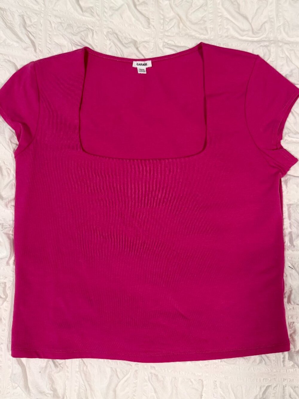 Garage Raspberry Cheeks Square Neck Top